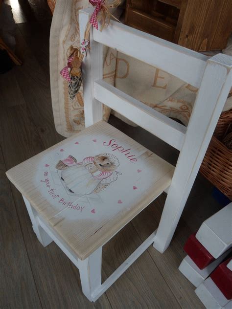 Children's wood chairs, Personalised & hand painted illustrations for ...