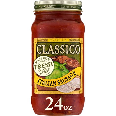Classico Italian Sausage Spaghetti Sauce with Peppers & Onions, 24 oz. Jar