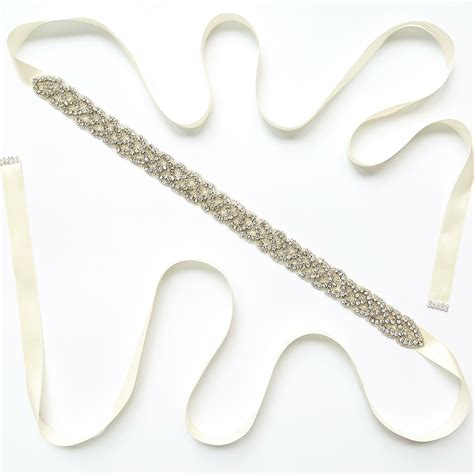 Bridal Rhinestone Wedding Belt - Silver Belts For Women 【楽天ランキング1位】