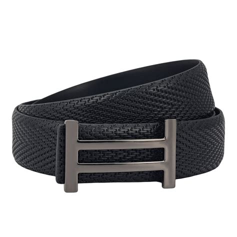 Casual Mat Emboss Leather Mens Belt - Black – Da Milano