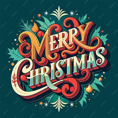 Merry Christmas lettering design | Premium AI-generated vector