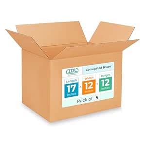 DL Packaging Medium Corrugated Moving Boxes 17"L x 12"W x 12"H (Pack of ...