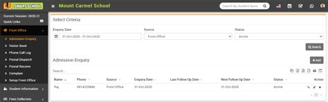 How to add student Admission Enquiry? - Smart School : School ...