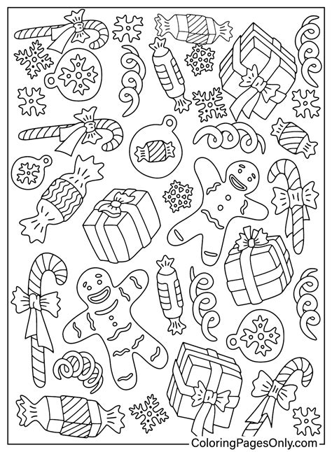 Printable Christmas Candy Coloring Pages