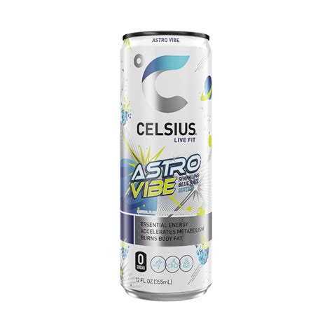 CELSIUS Sparkling Astro Vibe Energy Drink 12 fl oz with Blue Razz ...