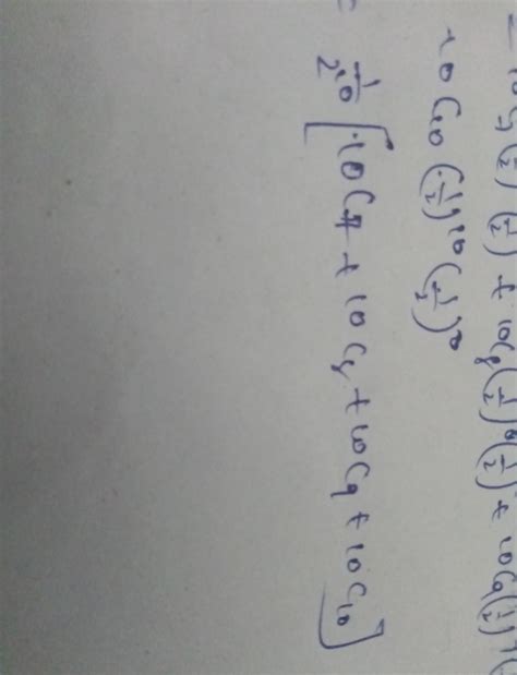 $${10 0} ( {1}{2} )^{10} + {10 1} ( | StudyX