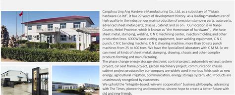 Company Overview - Cangzhou Ling Ang Hardware Manufacturing Co., Ltd.