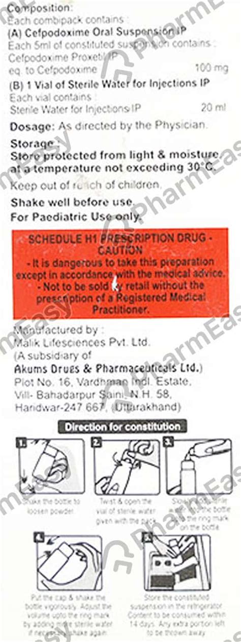 Sofidoxim 100 MG/5ML Suspension (30): Uses, Side Effects, Price ...