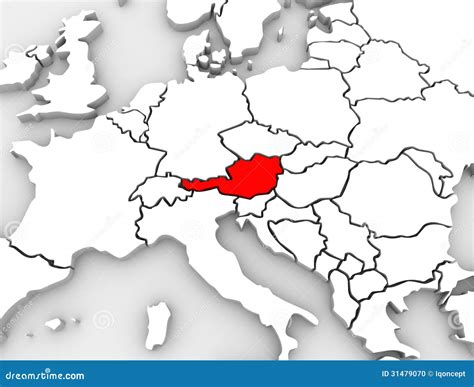 Austria Country Abstract 3D Map Europe Continent Stock Photo - Image: 31479070