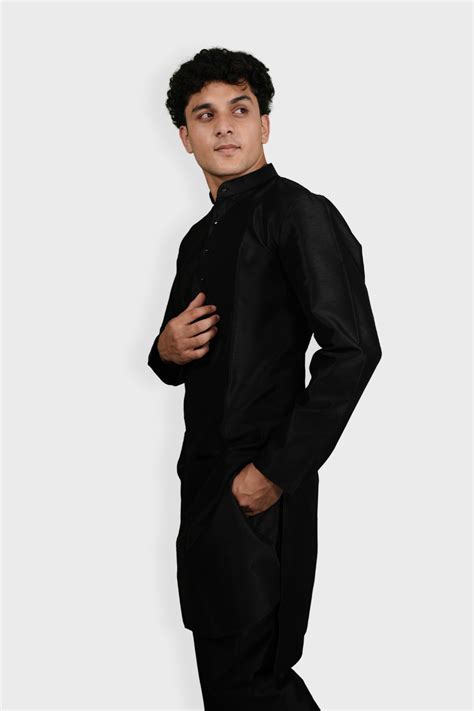 Buy Midnight Black Kurta for Men Online | Elegant Ethnic Wear