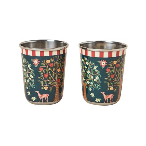 Buy Chumbak Chinar Steel Tumblers – Set of 2, 220 ml – Kashmiri ...