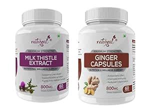 Natureal Overall Wellness Combo | Milk Thisttle Extract 800 Mg Capsules ...