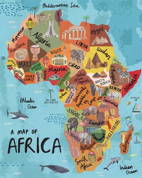 Illustrations - Miranda Sofroniou | Africa map, Africa, Illustrated map