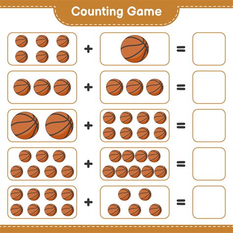 Count and match, count the number of Basketball and match with the ...