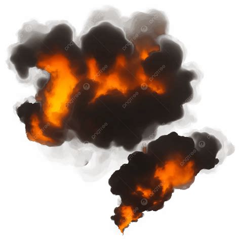 Black Smoke With Fire Sparks Isolated On Transparent Background, Fire ...