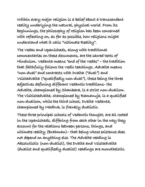 Shankara self - ans - Within every major religion is a belief about a ...