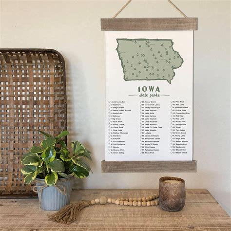 Iowa State Parks Map Poster - Etsy