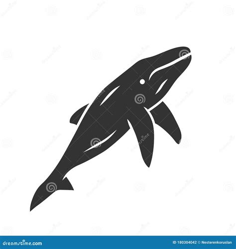 Whale Glyph Icon. Marine Mammal. Underwater World Inhabitant. Ocean ...