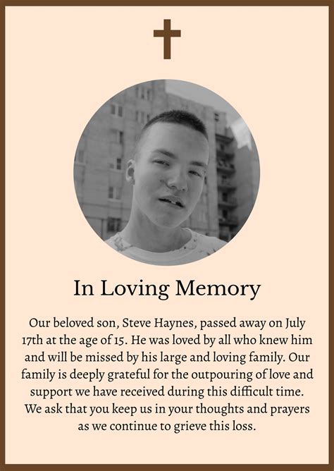 Free Printable Death Announcement Templates to Customize Online