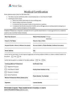 2018-2026 Form IL Nicor Gas Medical Certificate - Fill Out, Sign ...