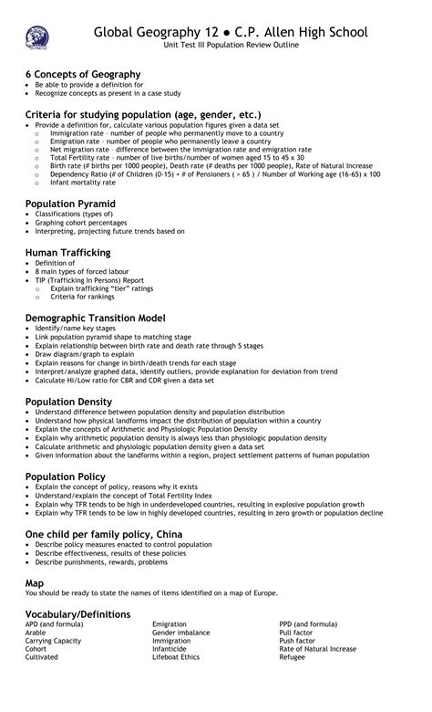 Population Distribution Definition