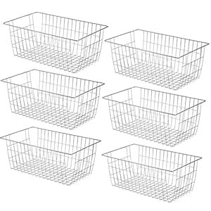 Slideep Farmhouse Wire Organizer Storage Bin Basket with Handles, Food ...