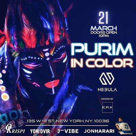 Purim in Color with 1000+ YJPs!, Nebula, New York, 21 March to 22 March ...