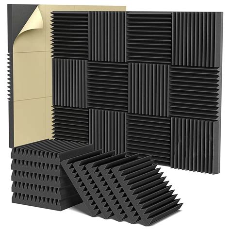 Acoustic Foam Panels, 2X12X12inch Self-Adhesive Sound Proof High ...