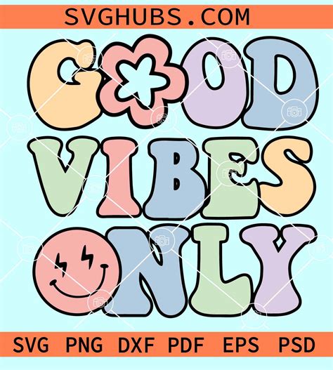 Good Vibes only retro SVG, Good Vibes Only Svg, Positive Svg ...