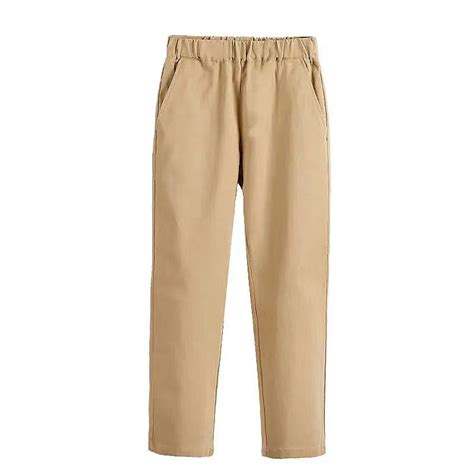 Lenpel Boys' Dress Pants Elastic Waist Straight Leg Stretch Pull on ...