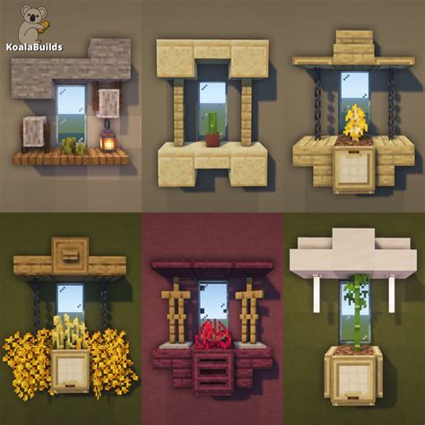 Minecraft: 6 Window Design Ideas made by me! | Minecraft house designs ...
