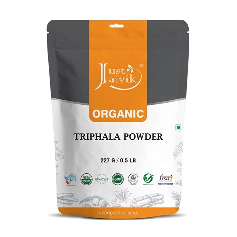Just Jaivik Organic Triphala Powder/Churna 227 Gm Dietary Supplement ...