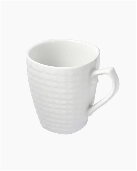 Homesake® Coffee Mugs 355ml Ceramic Mug Set with Embossment, Stackable ...