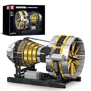 Mould King 10141 Engineering Motor Building Set, The Aircraft Engine ...