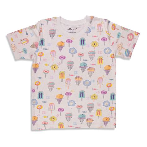 Multicolored Ice Cream & Candy Print Unisex Pyjamas Set – Mazhalaistore