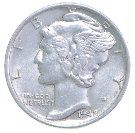 Unc BU MS 1942 US Mercury 90% Silver Dime Coin Collection Lot Set Break ...