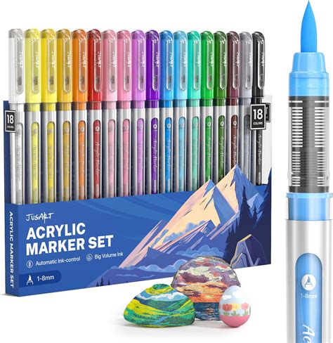 Arrtx Top Valve Action Marker Pen, Set of 36 Colors Simptap Acrylic ...