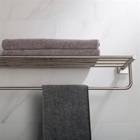 Kraus Ventus Brushed Nickel Wall Mount Towel Rack 4.8-in x 25.38-in x 8 ...