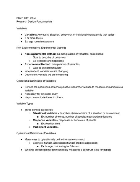 PSYC 2301 Ch 4 - Lecture notes Chapter 4 - PSYC 2301 Ch 4 Research ...