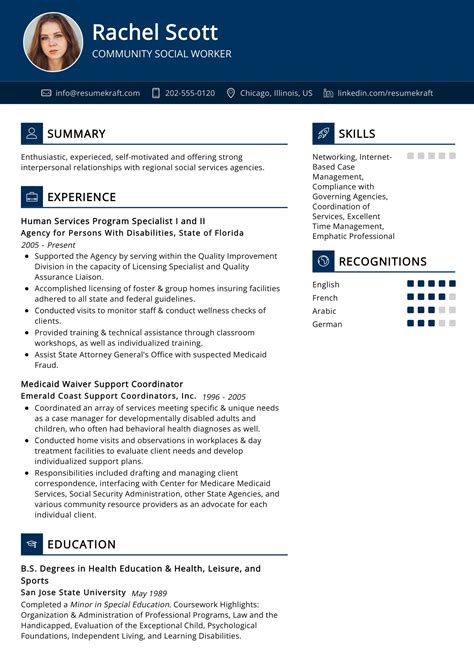 Community Social Worker Resume Example in 2026 - ResumeKraft