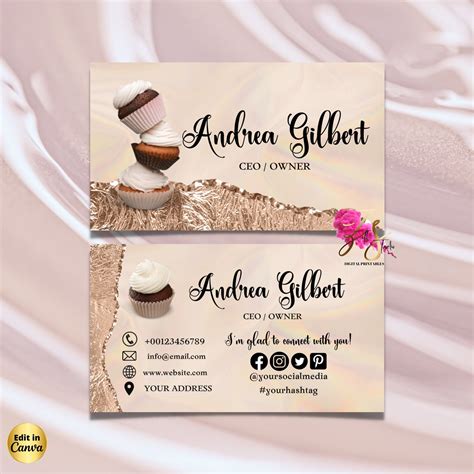 Business Cards for Bakery 的图像结果
