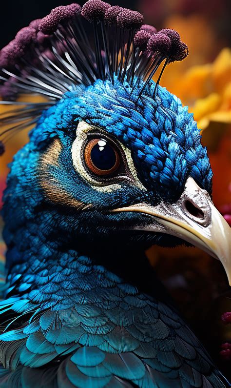 Download wallpaper background, peacock, bird, section ai art in ...