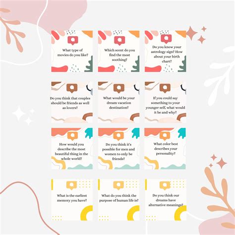 Printable Conversation Starter Cards: 105 Topics (PDF Download) - Etsy