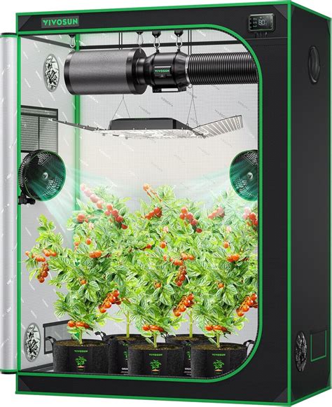 VIVOSUN S538 5x2 Grow Tent, 60"x32"x80" High Reflective Mylar with ...