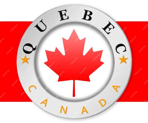 Premium Photo | Silver badge with quebec and canada flag