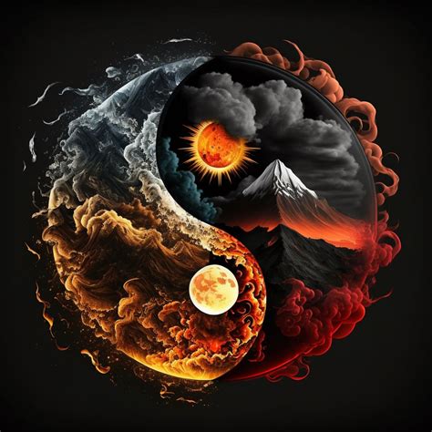 Volcano of the Sun and Moon Yin and Yang | Yin yang art, Yin yang ...