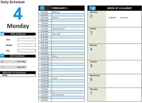 Image result for Schedule Tracker Template Excel