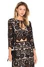 For Love & Lemons Gianna Crop Top in Hot Red in Black | REVOLVE