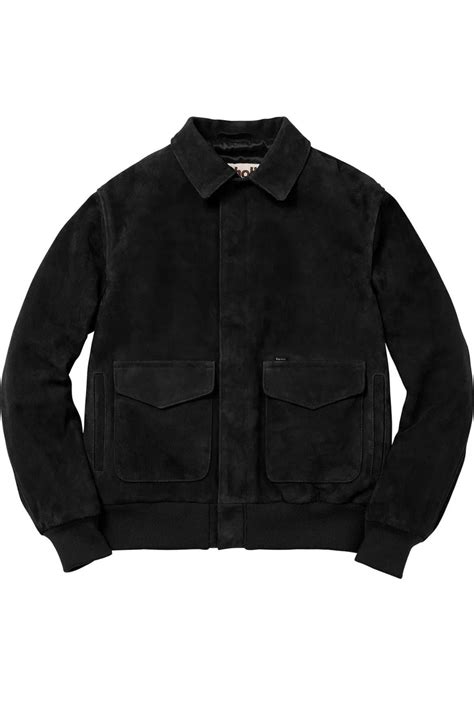 Schott NYC X Supreme A2 Black Suede Jacket Coat NWT Size M | Black ...