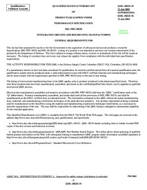 Fillable Online QML-38535-19, Qualified Manufacturers List of Advanced ...